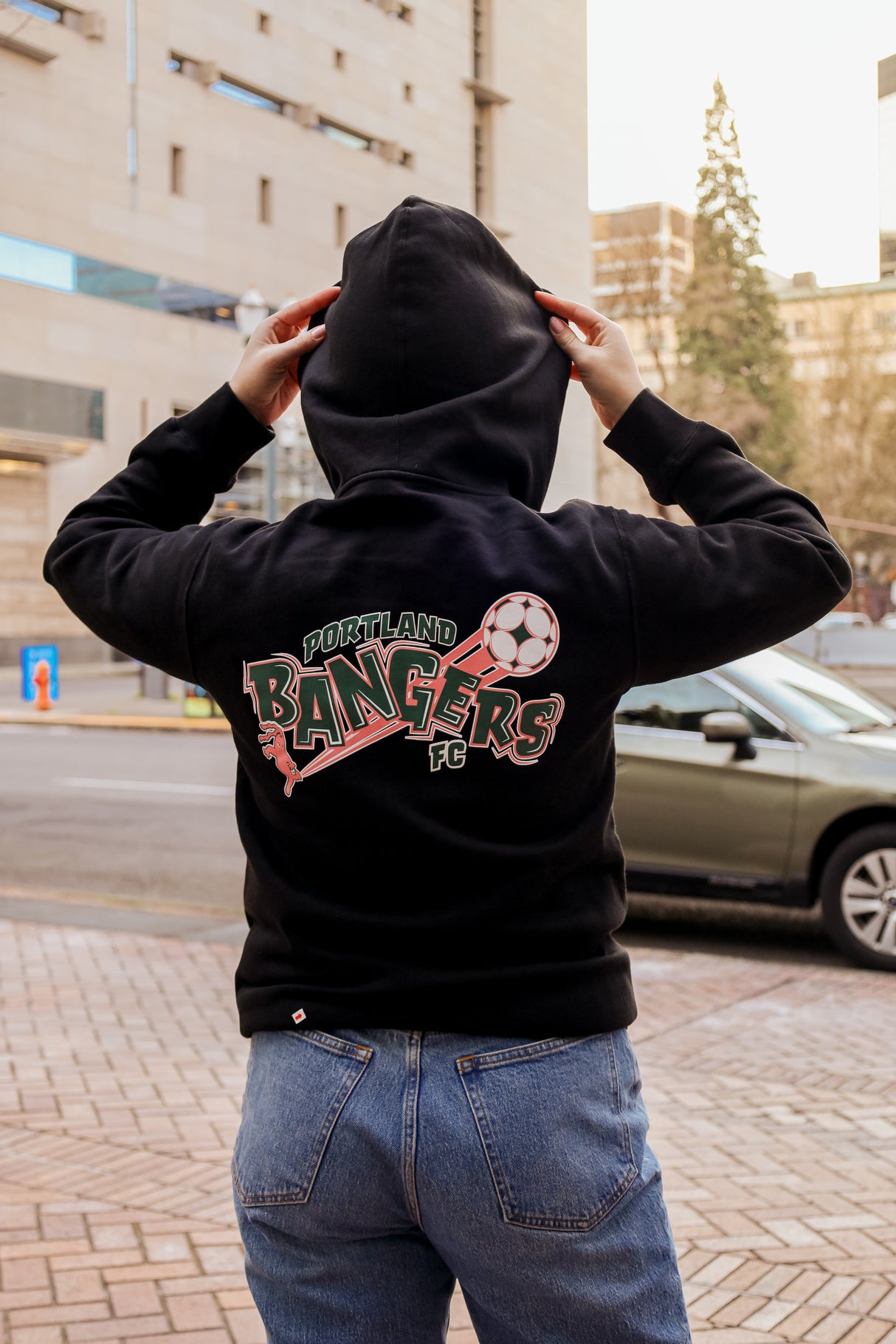 Official League x Portland Bangers Crest Black Zip-up Hoodie