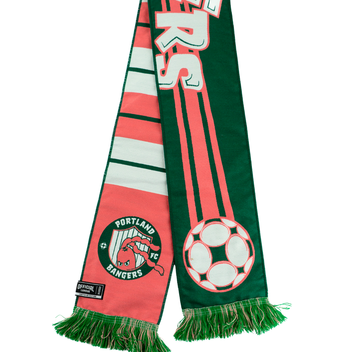 Official League x Portland Bangers Pink Stripe Scarf