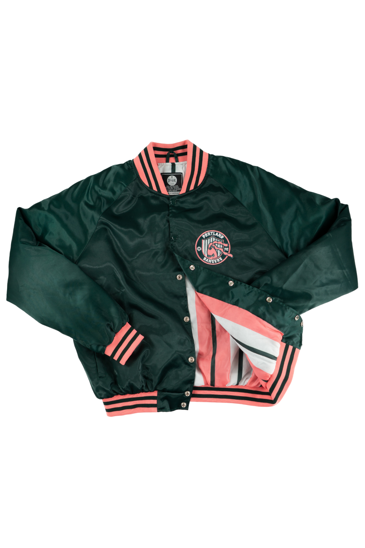 Official League x Portland Bangers Green Satin Jacket