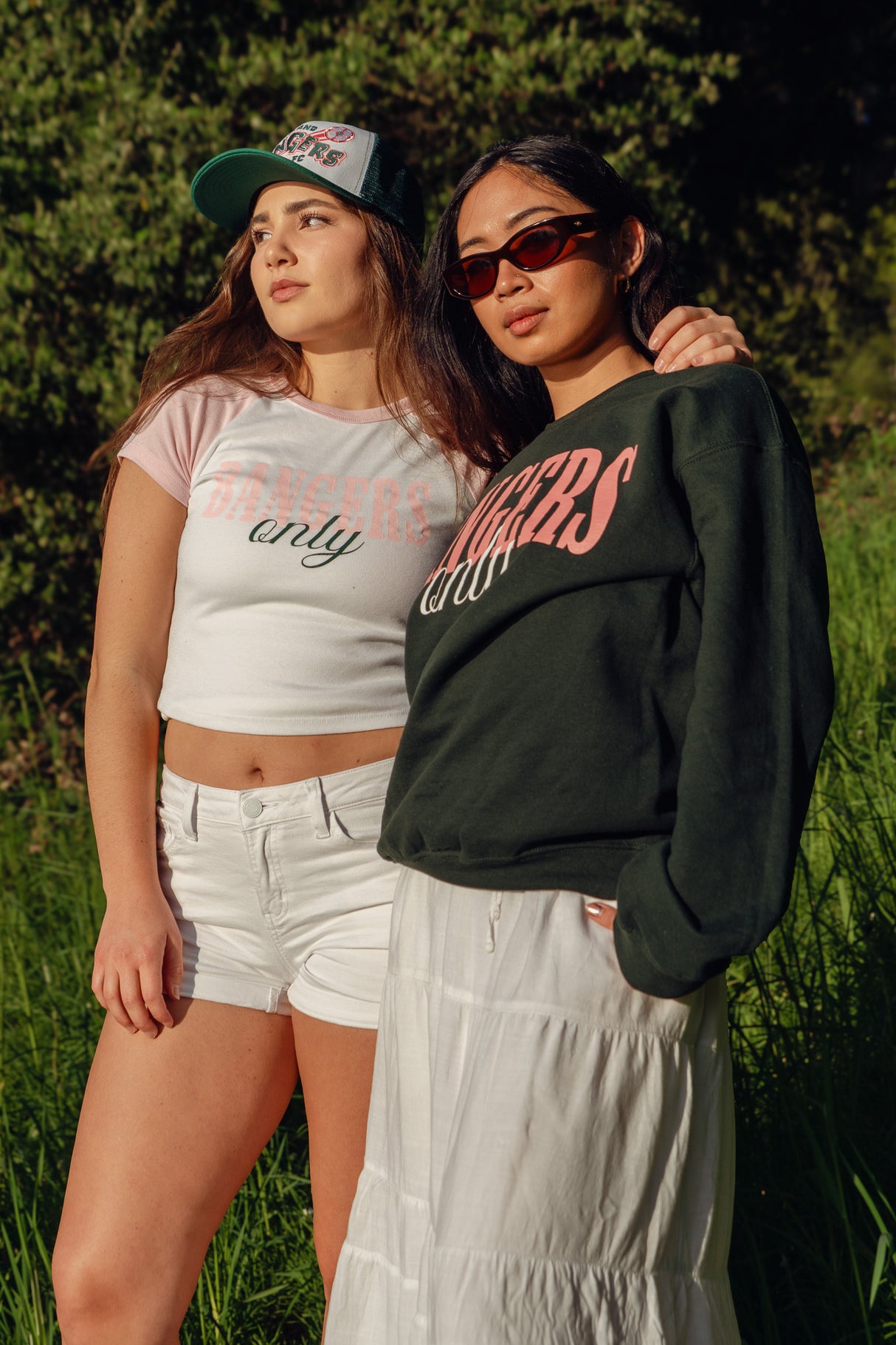 Bangers Only Crop Tee - White/Pink