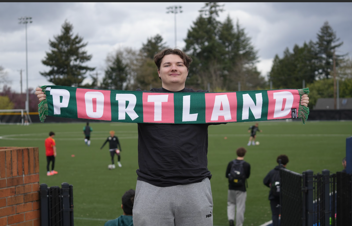 Official League x Portland Bangers Green Stripe Scarf
