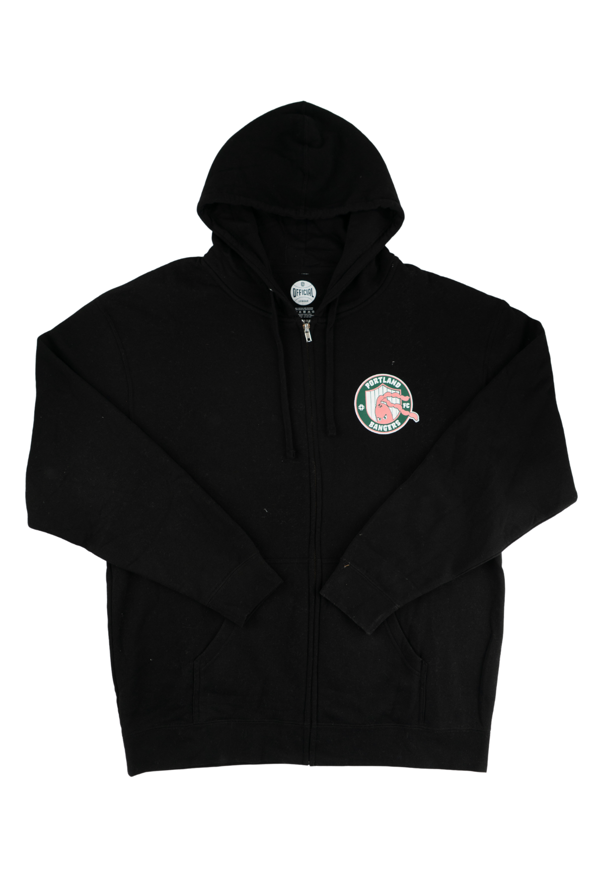 Official League x Portland Bangers Crest Black Zip-up Hoodie