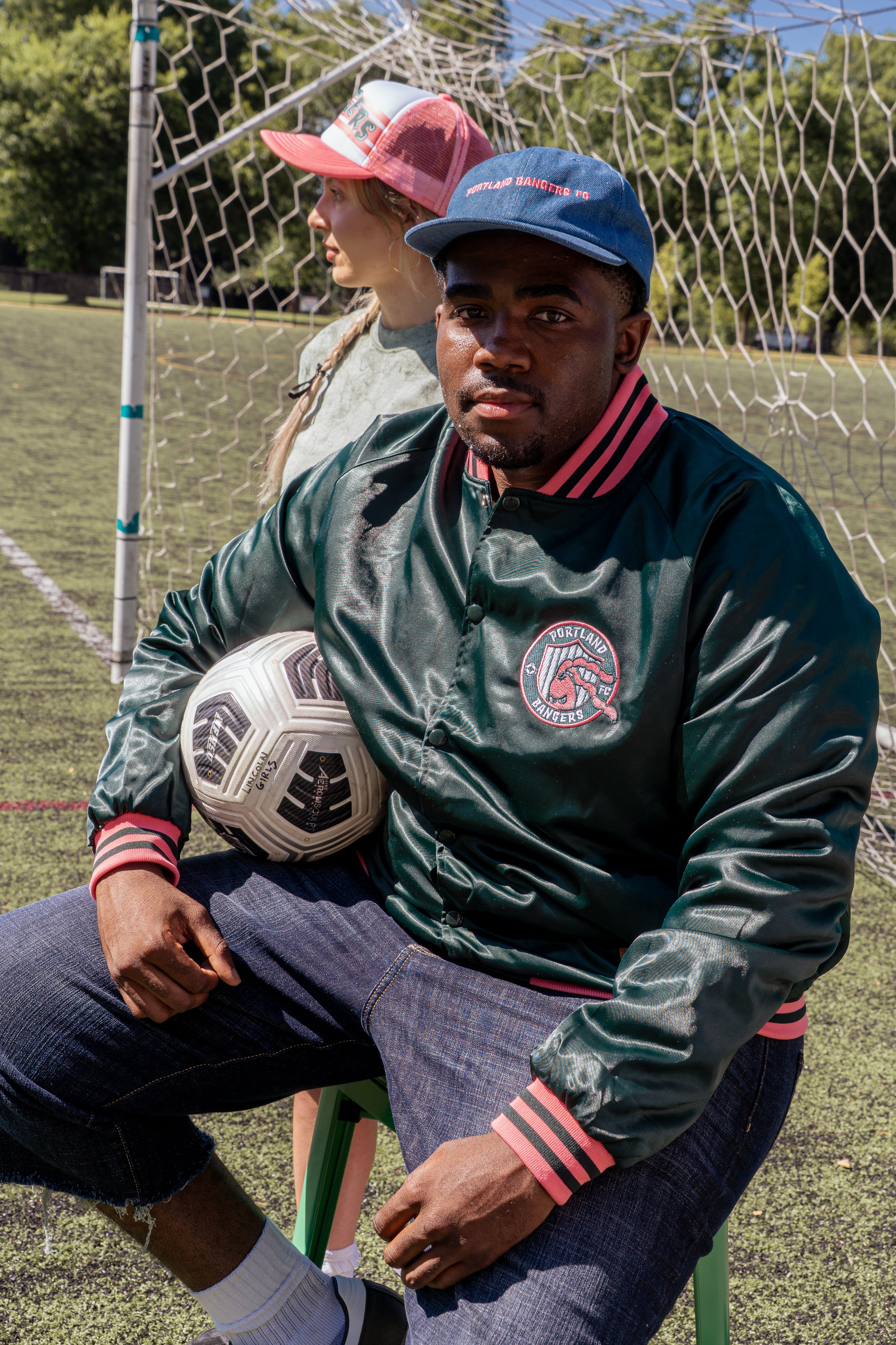 Official League x Portland Bangers Green Satin Jacket