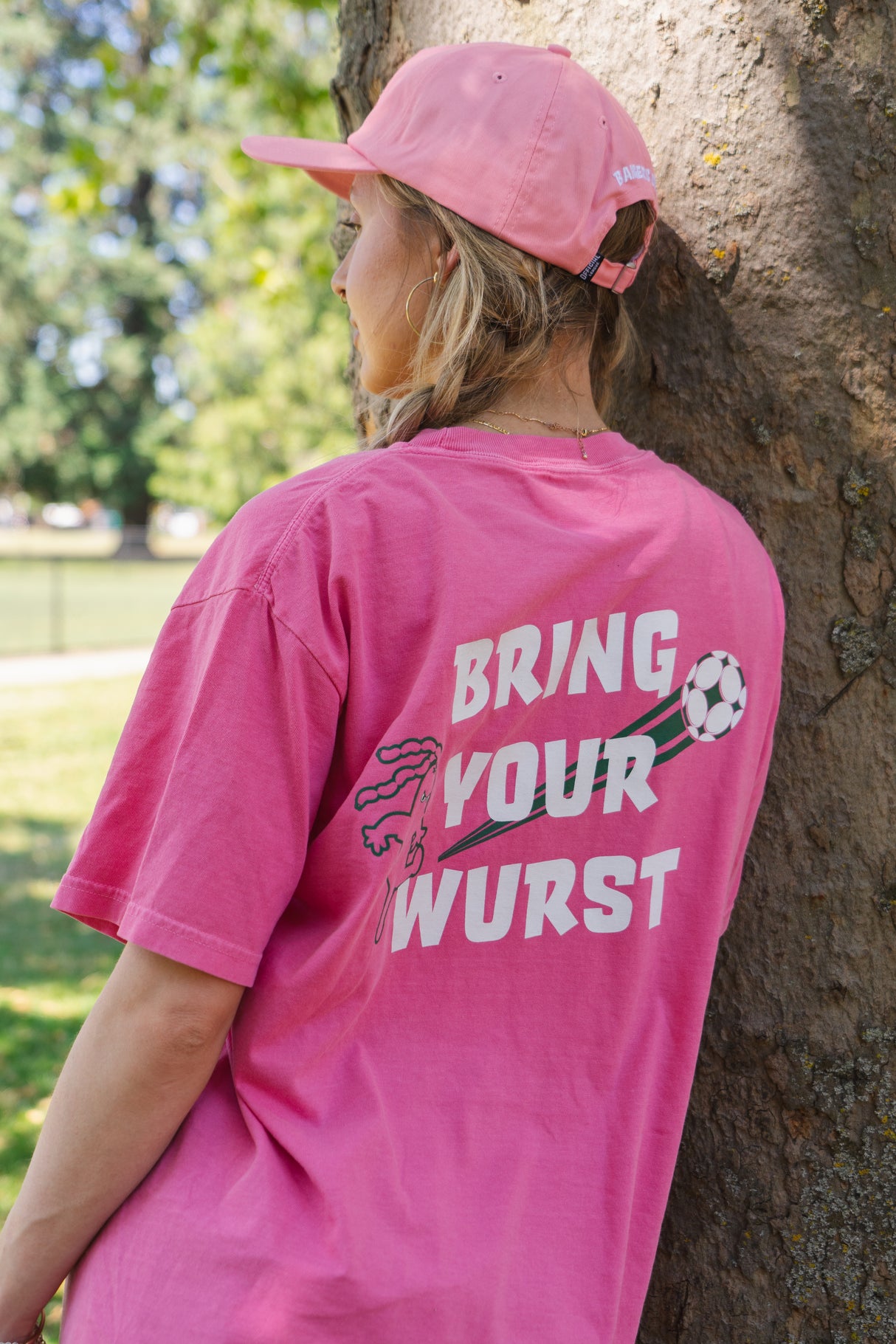 Official League x Portland Bangers Bring Your Wurst Pink Shirt