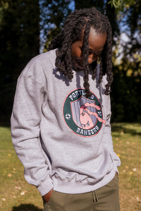 Official League x Portland Bangers Crest Grey Crew Sweatshirt