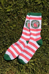 Portland Bangers Saucy's Pink & White Stripe Socks