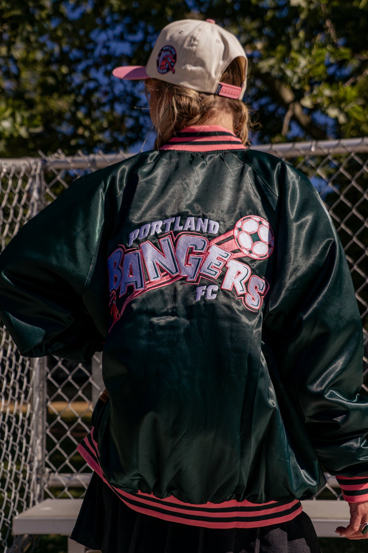 Official League x Portland Bangers Green Satin Jacket