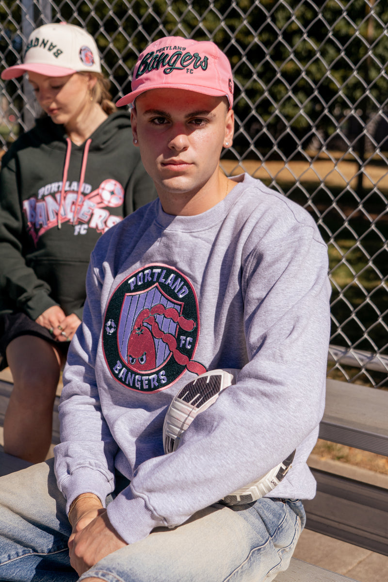 Official League x Portland Bangers Crest Grey Crew Sweatshirt