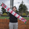 Official League x Portland Bangers Pink Stripe Scarf