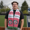 Official League x Portland Bangers Pink Stripe Scarf