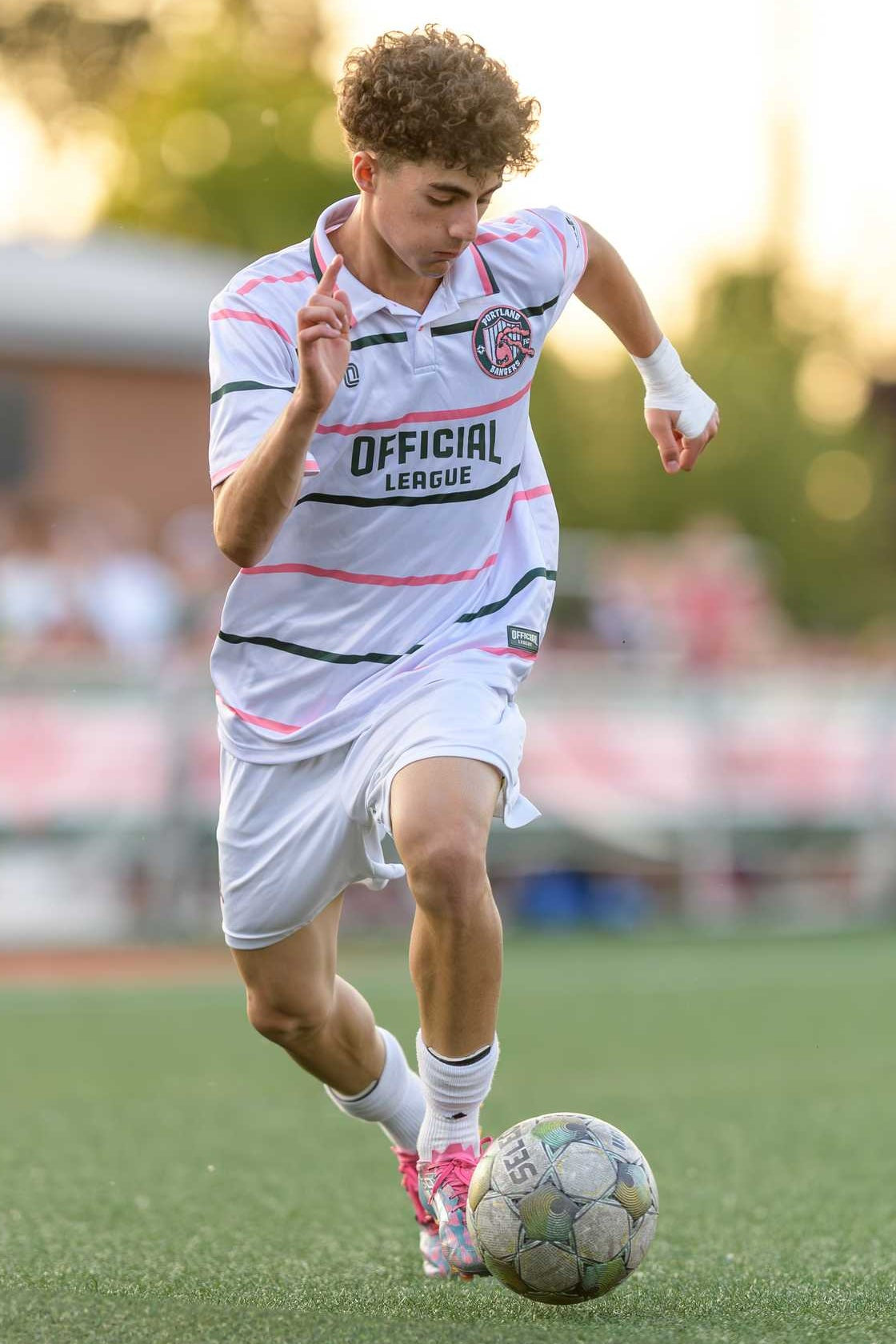 Official League x Portland Bangers Crest Player Gear White Shorts